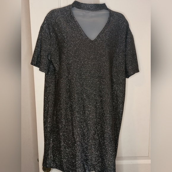 Gorgeous ZARA Black Sparkly Dress with Sheer Back Panel(#1,027) - Picture 8 of 9
